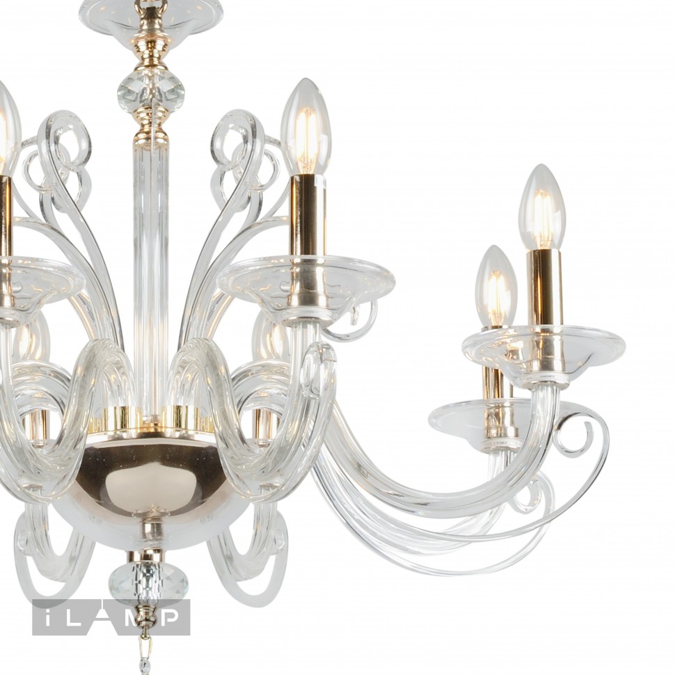 Подвесная люстра iLamp King P9372-8 GD