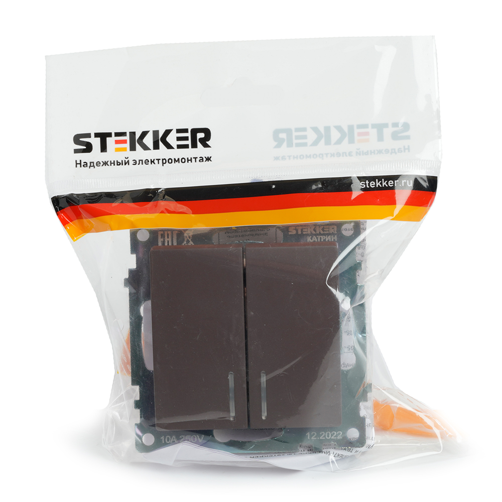 Выключатель 2-клавишный Stekker Катрин GLS10-7102-04 49021