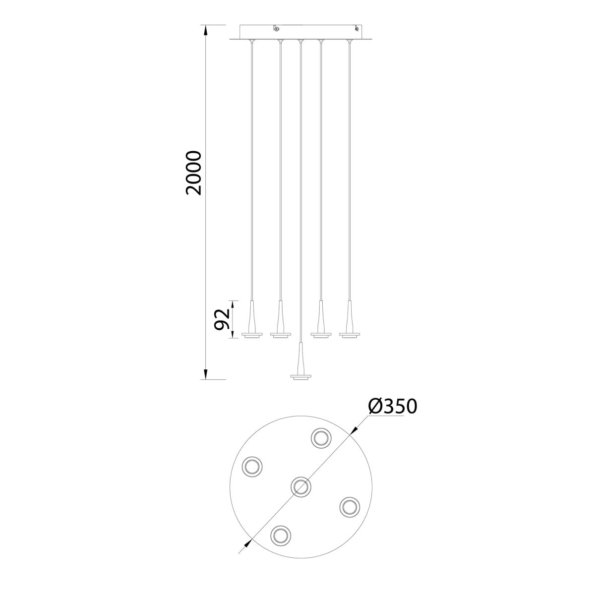 Каскадная люстра Mantra Andromeda 8932+5PL (8938-8941)