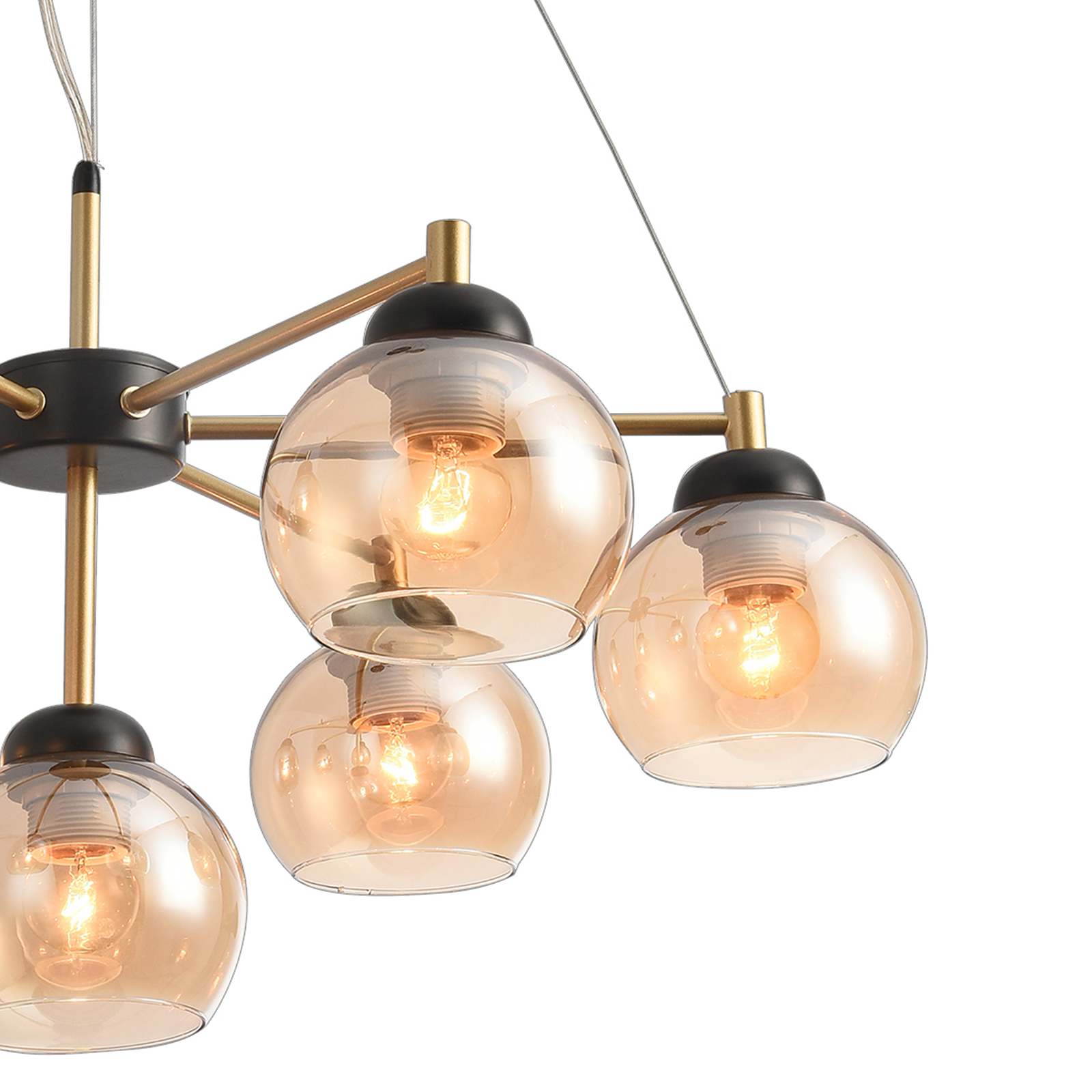 Подвесная люстра Natali Kovaltseva STUTTGART 91006/7C GOLD BLACK