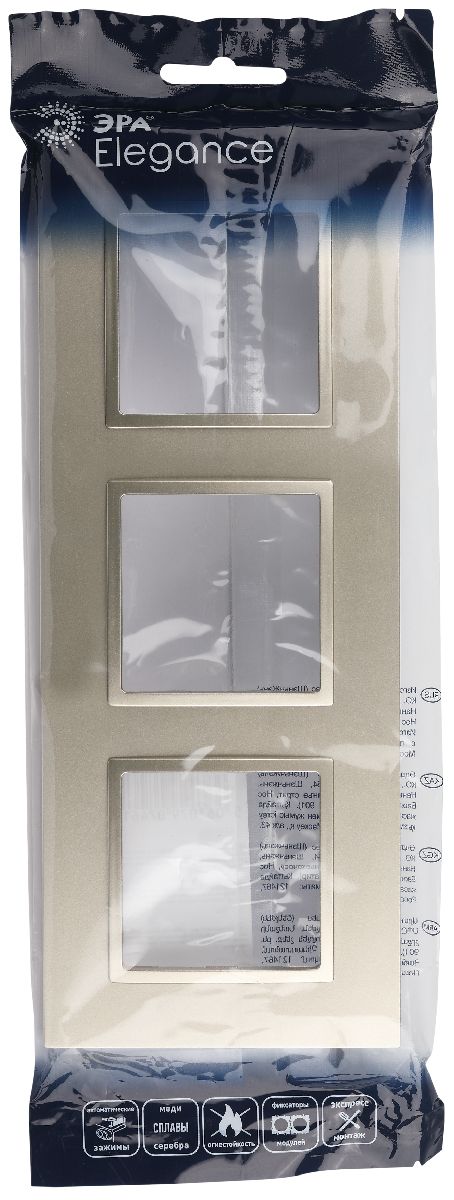 Рамка для розеток и выключателей на 3 поста Эра 14-5013-04 Б0060584