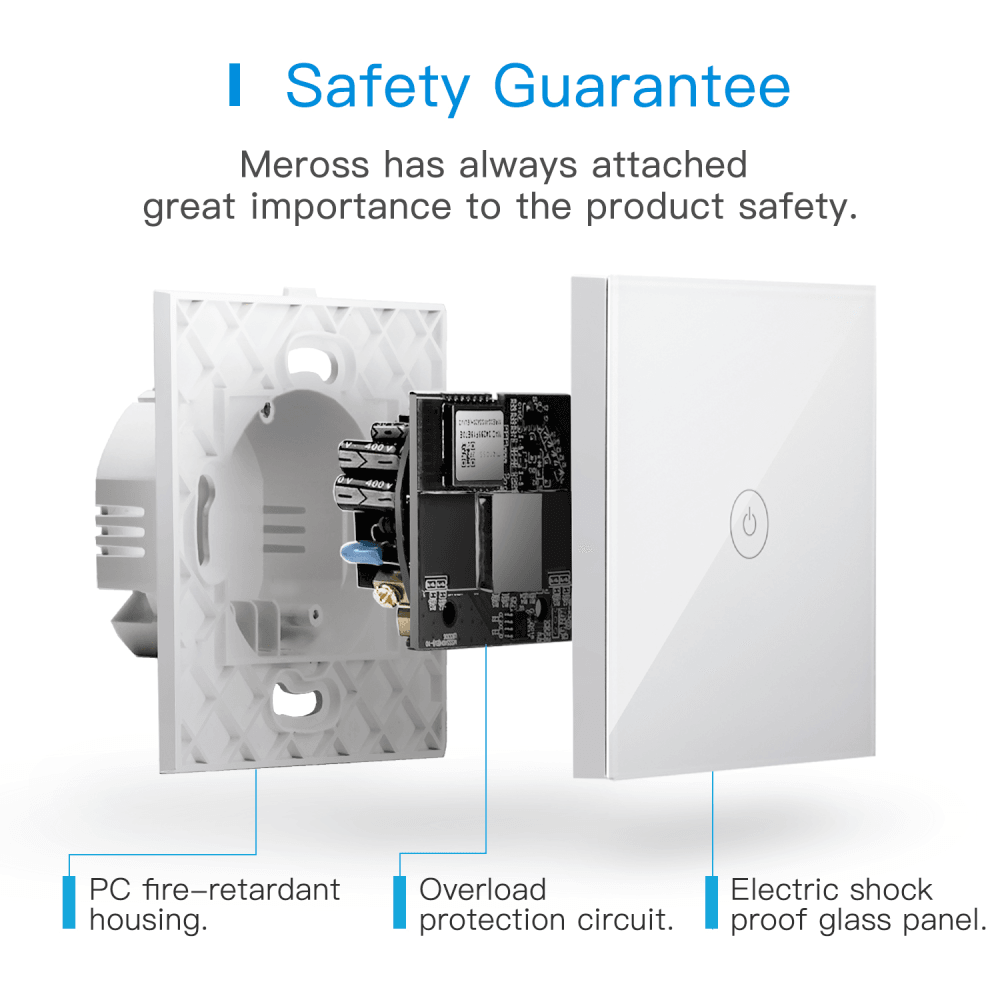 Умный выключатель HomeKit с сенсорной кнопкой Meross MSS510HK(EU)-TOUCH