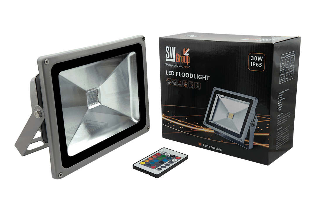 Прожектор светодиодный SWG FL-COB-30-RGB 002283