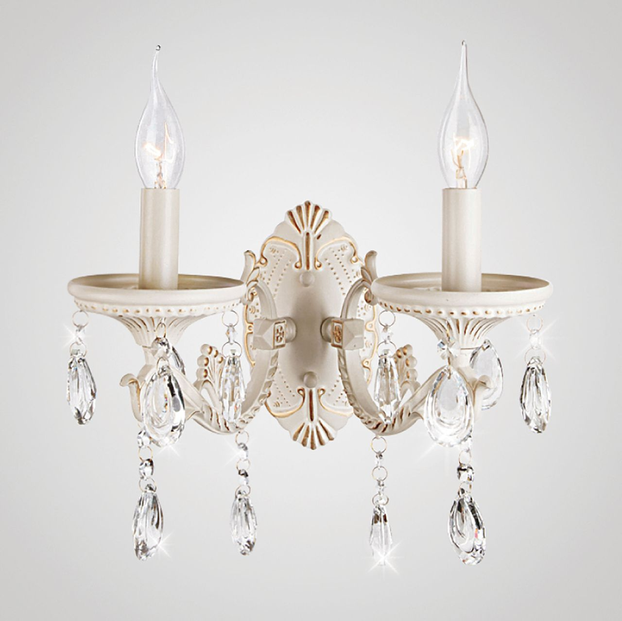 Бра Eurosvet Lia 3585/2 белый/прозрачный хрусталь Strotskis