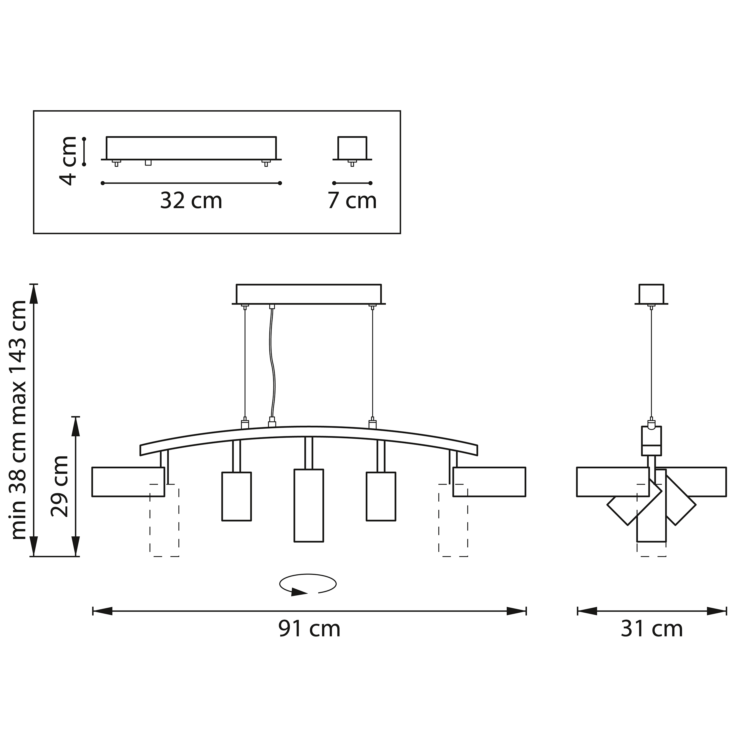 Подвесной светильник Lightstar Rullo LR735362873 (571735+214436-2+214487-3)