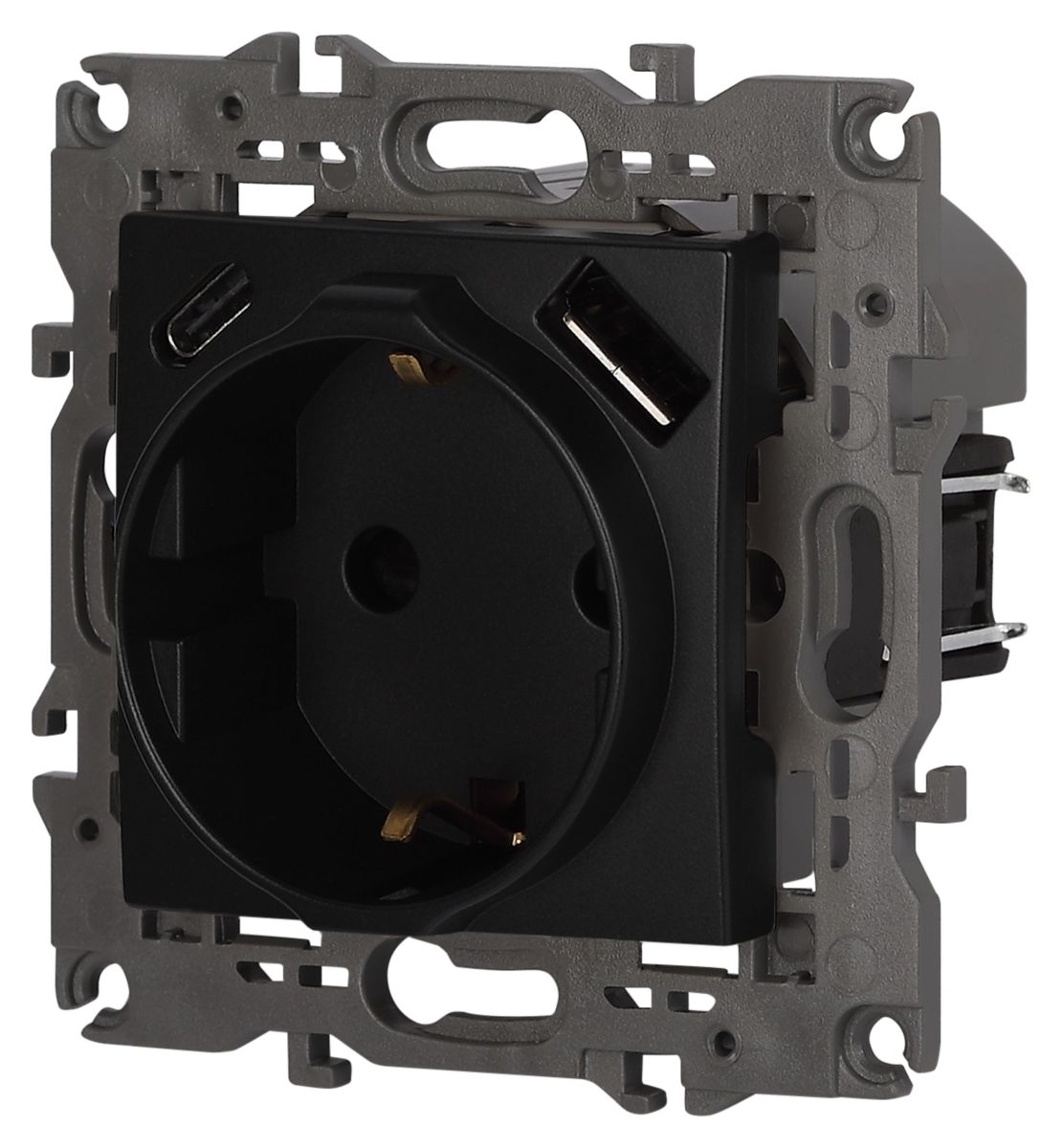 Розетка со шторками с USB type-A+C Эра Elegance 14-4108-05 Б0067724