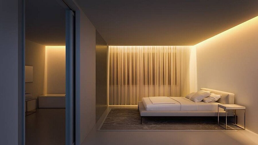 Оформляем подсветку штор с помощью светодиодной ленты и гирлянд