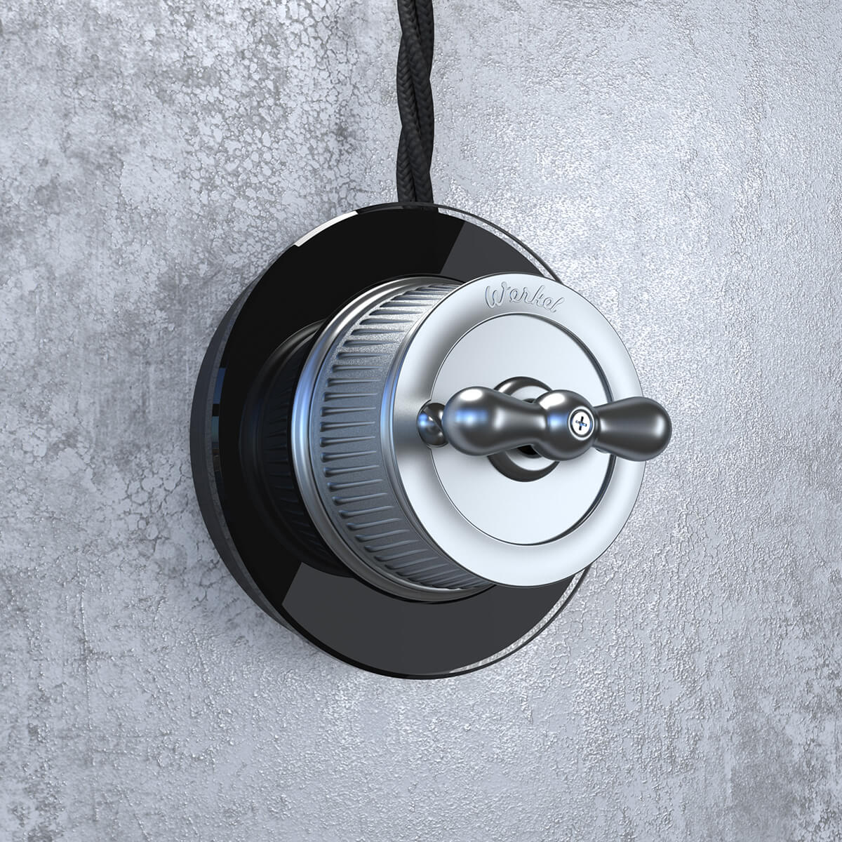 Переключатель Werkel одноклавишный Retro матовый хром WL19-01-03 4690389143397