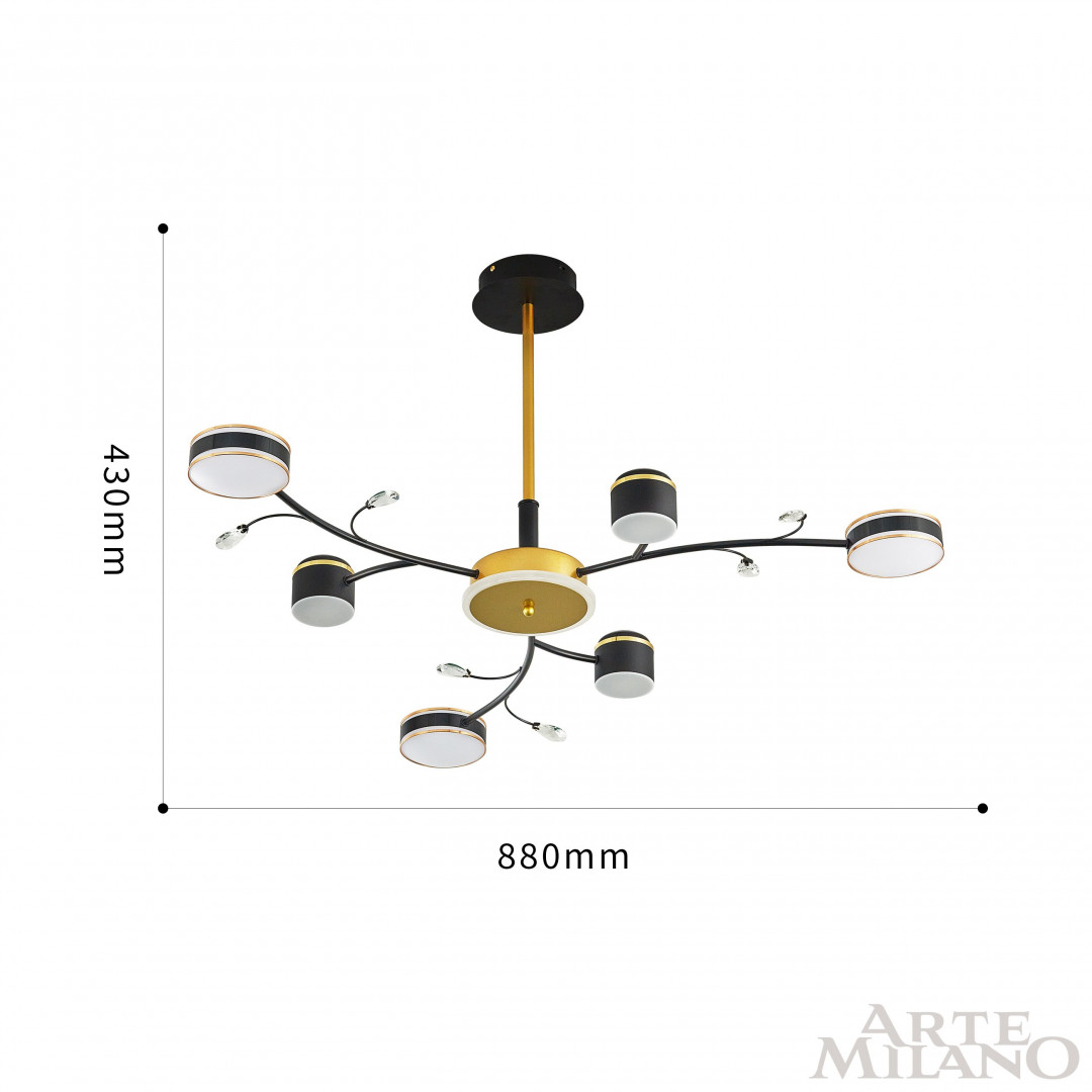 Люстра на штанге Arte Milano Ferrara 276240/6+1 BK/GD