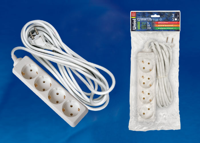 Удлинитель (02900) Uniel 4гн х 5м S-GCD4-5