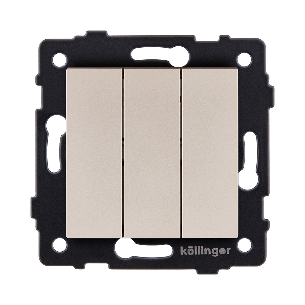 Выключатель 3-клавишный 10А/250В, золотой Kollinger REA-S-012GD для Aspekt, Eleganz, Reflex