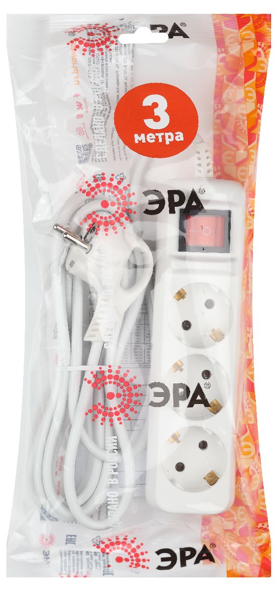 Удлинитель электрический Эра UX-3es-3m Б0035751