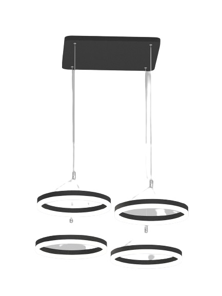 Подвесная люстра Elvan LU-155/4SQ-21W-NH-Bk