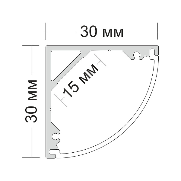 Угловой профиль Ledron 3030 Black 00004841+00004840-Z 00000014532