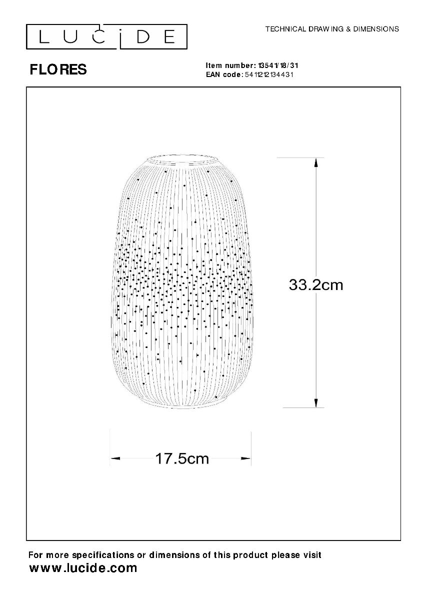 Настольная лампа Lucide Flores 13541/18/31