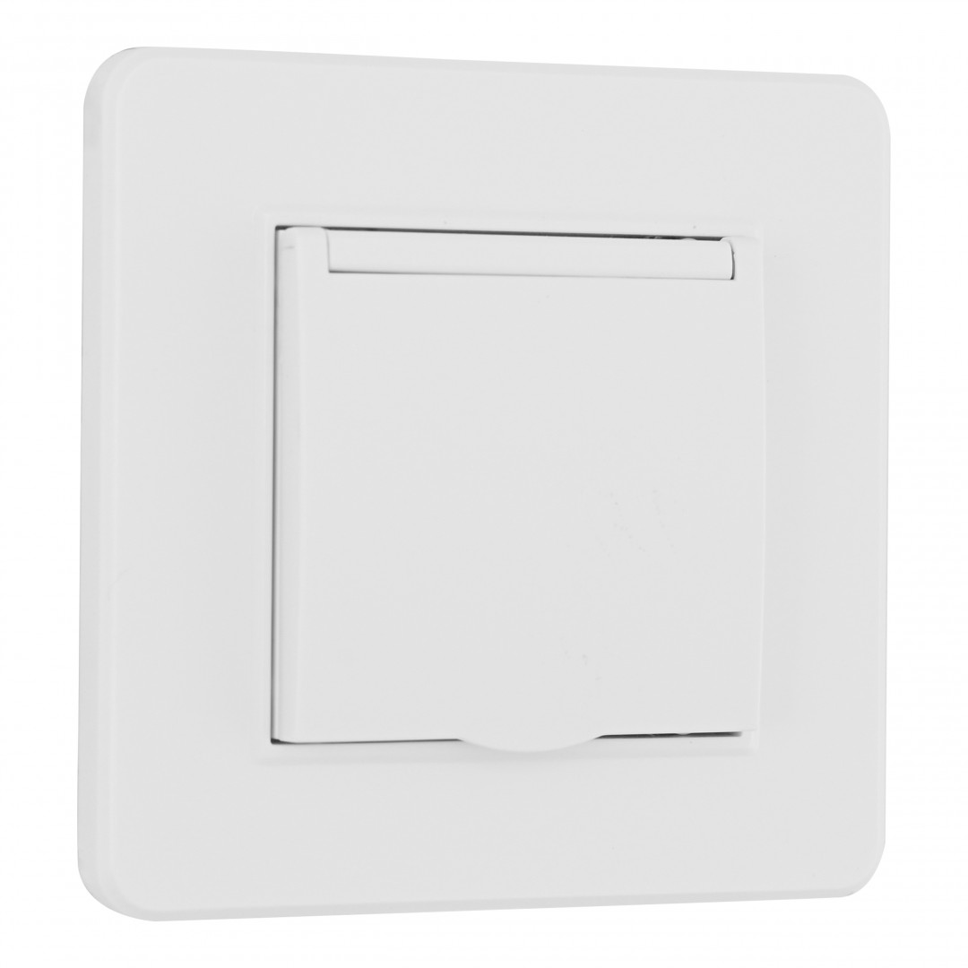 Комплект розетки с/з и шторками, защитной крышкой и рамкой Arte Milano SET16-1-41-1 white