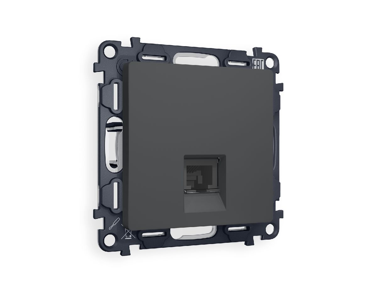 Комплект механизма компьютерной розетки RJ-45(8P8C) CAT6 со шторкой Ambrella Volt Alfa MA912010