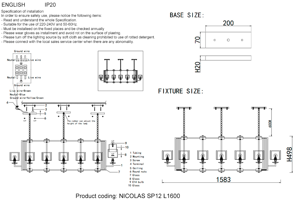 Подвесная люстра Crystal Lux NICOLAS SP12 L1600 GOLD/WHITE