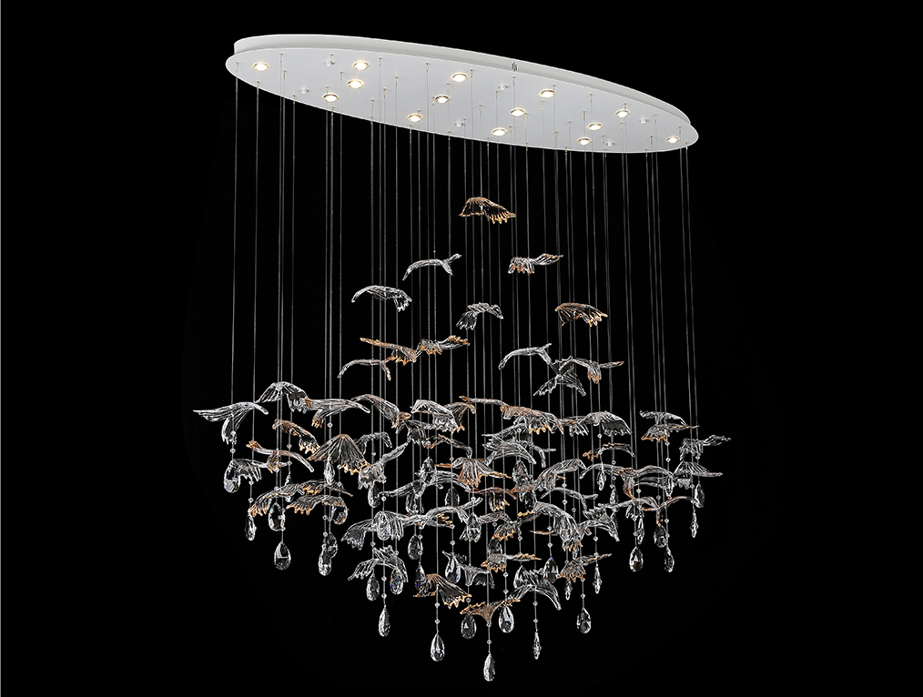 Подвесная люстра Newport 8220/140 С oval chrome, clear glass М0070752