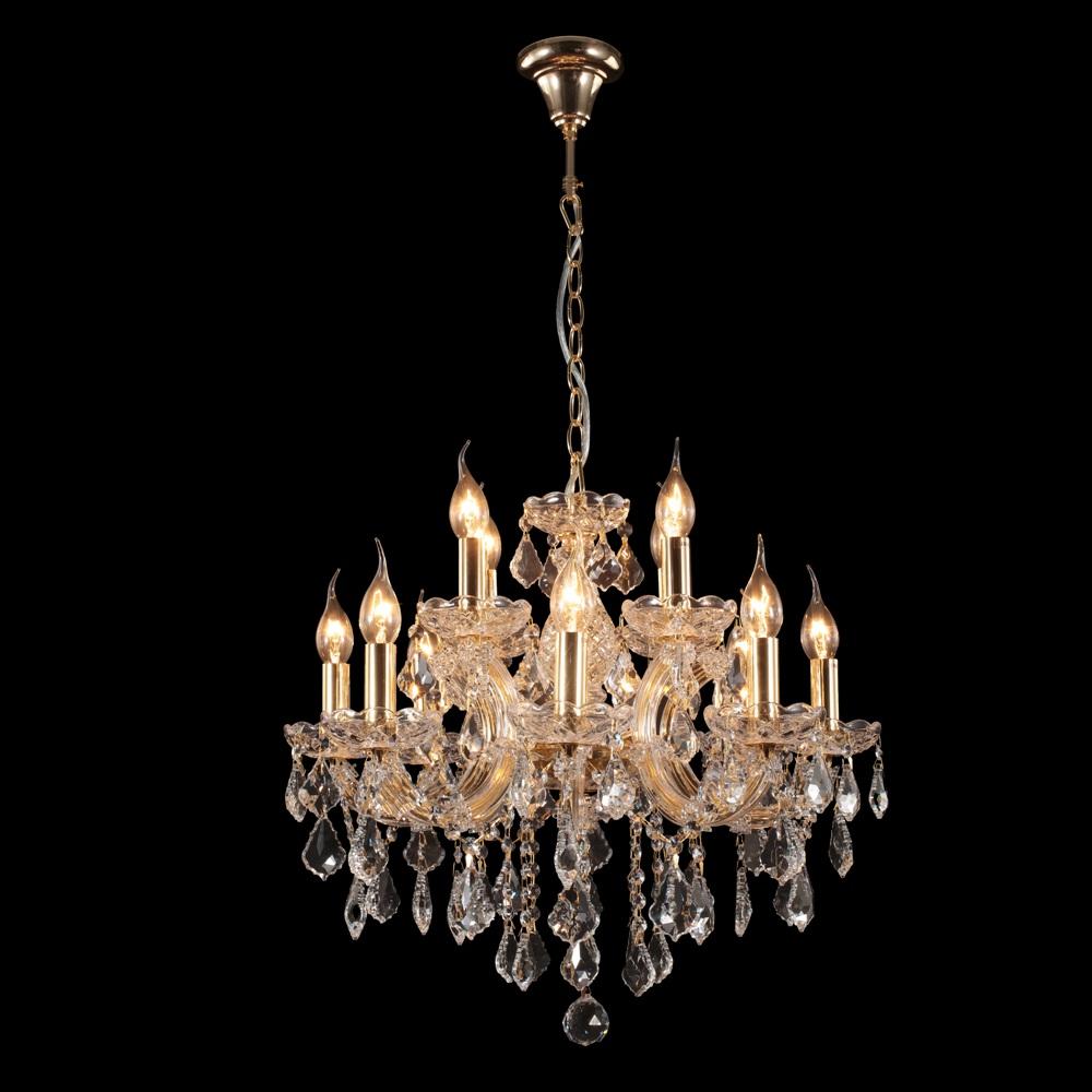 Подвесная люстра Crystal Lux Ines SP8+4 Gold/Transparent