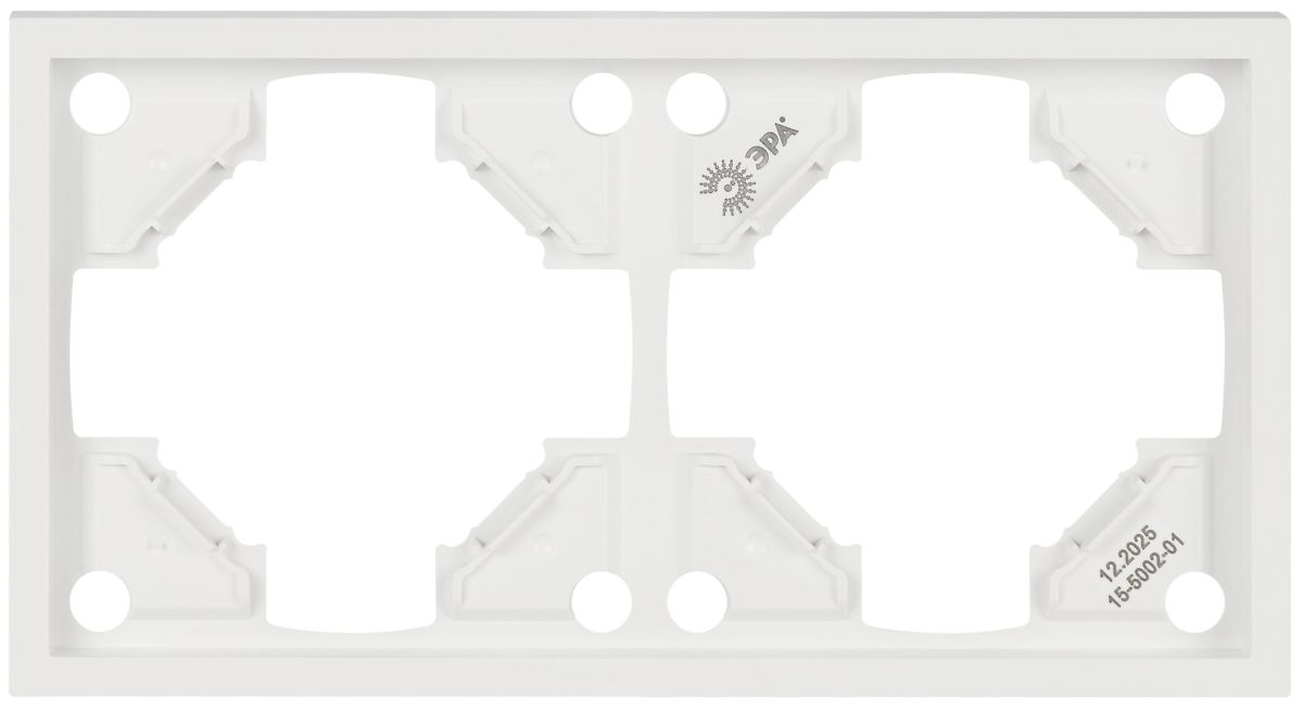 Рамка для розеток и выключателей ЭРА Galaxy 15-5002-01 на 2 поста белый Б0070844