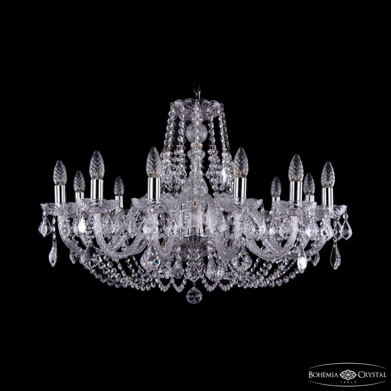 Подвесная люстра Bohemia Ivele Crystal 1406/12/300 Ni Leafs
