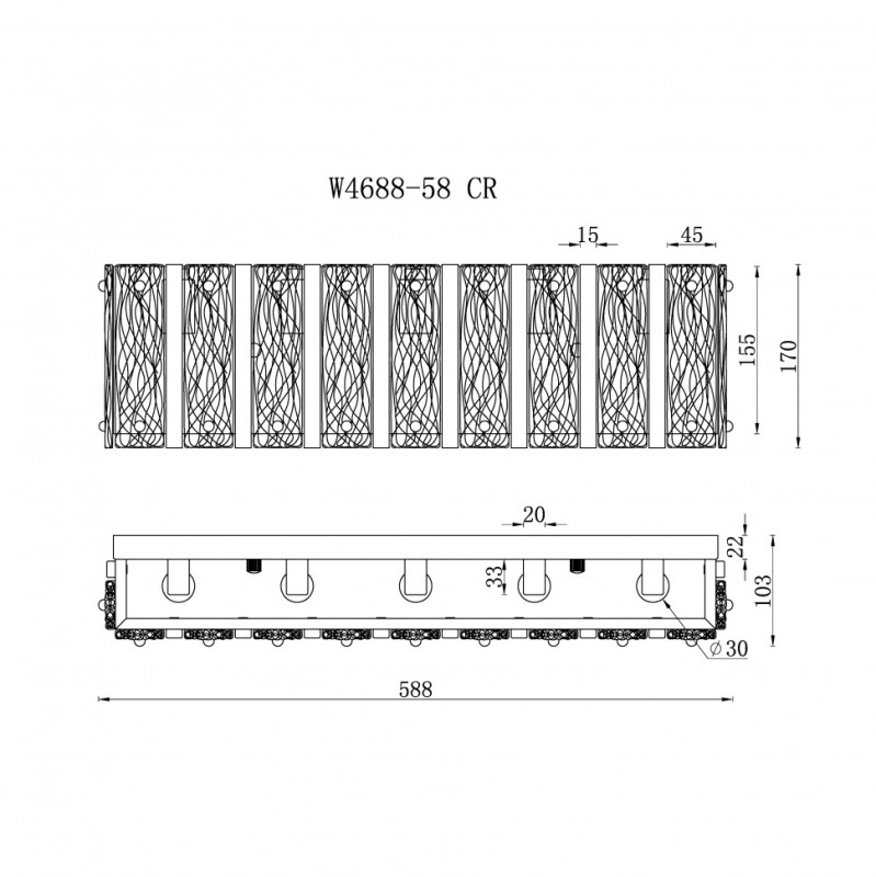 Настенный светильник iLamp Panorama W4688-58 CR