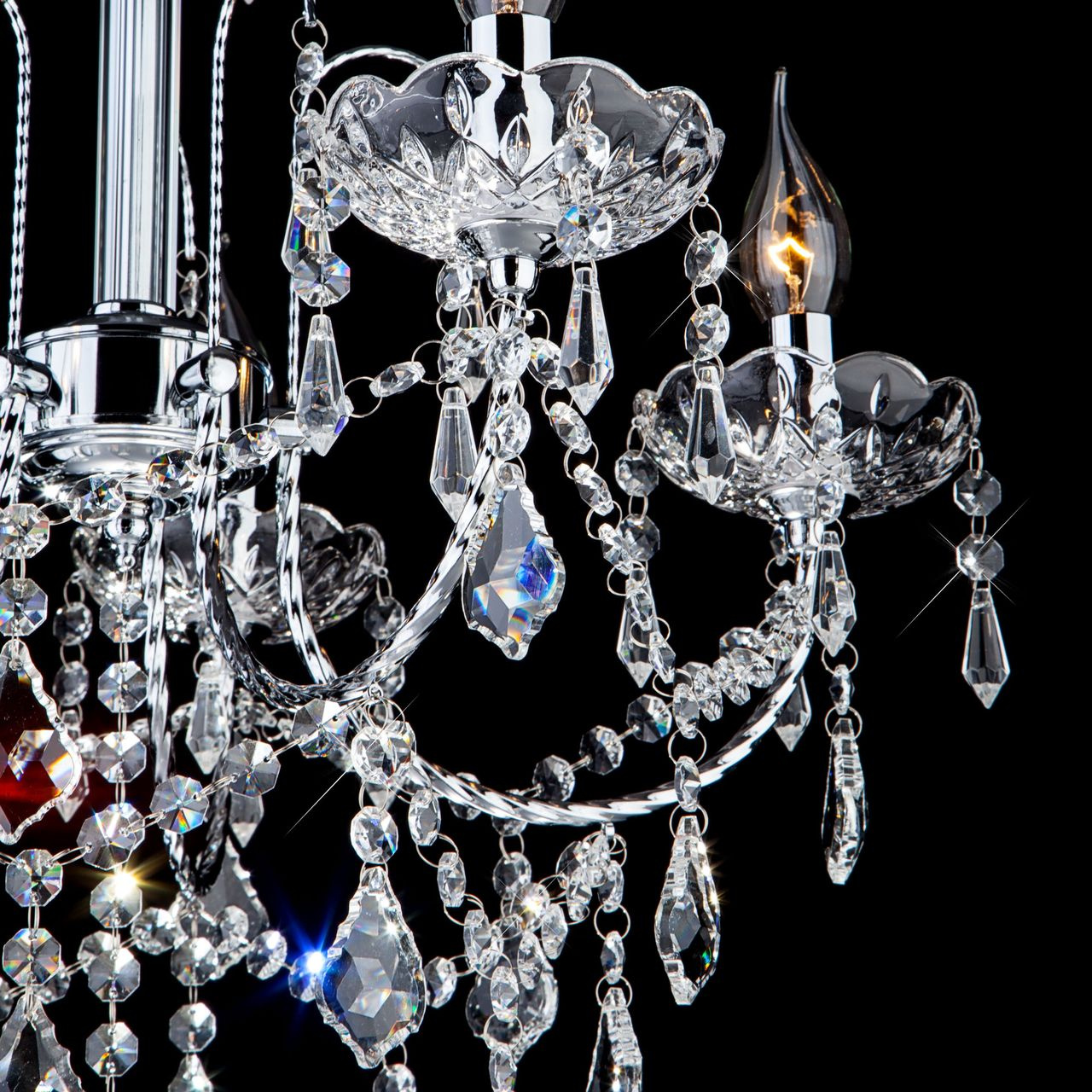 Подвесная люстра Eurosvet 3908/5 хром/прозрачный хрусталь Strotskis