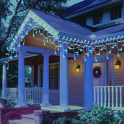 Светодиодная гирлянда (UL-00001410) Uniel занавес 220V белый ULD-E5505-196/DTK WHITE-BLUE IP20 STARS-1