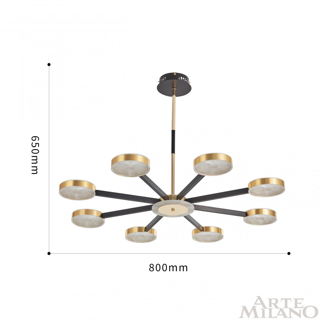 Люстра на штанге Arte Milano 272079/8 BK/GD