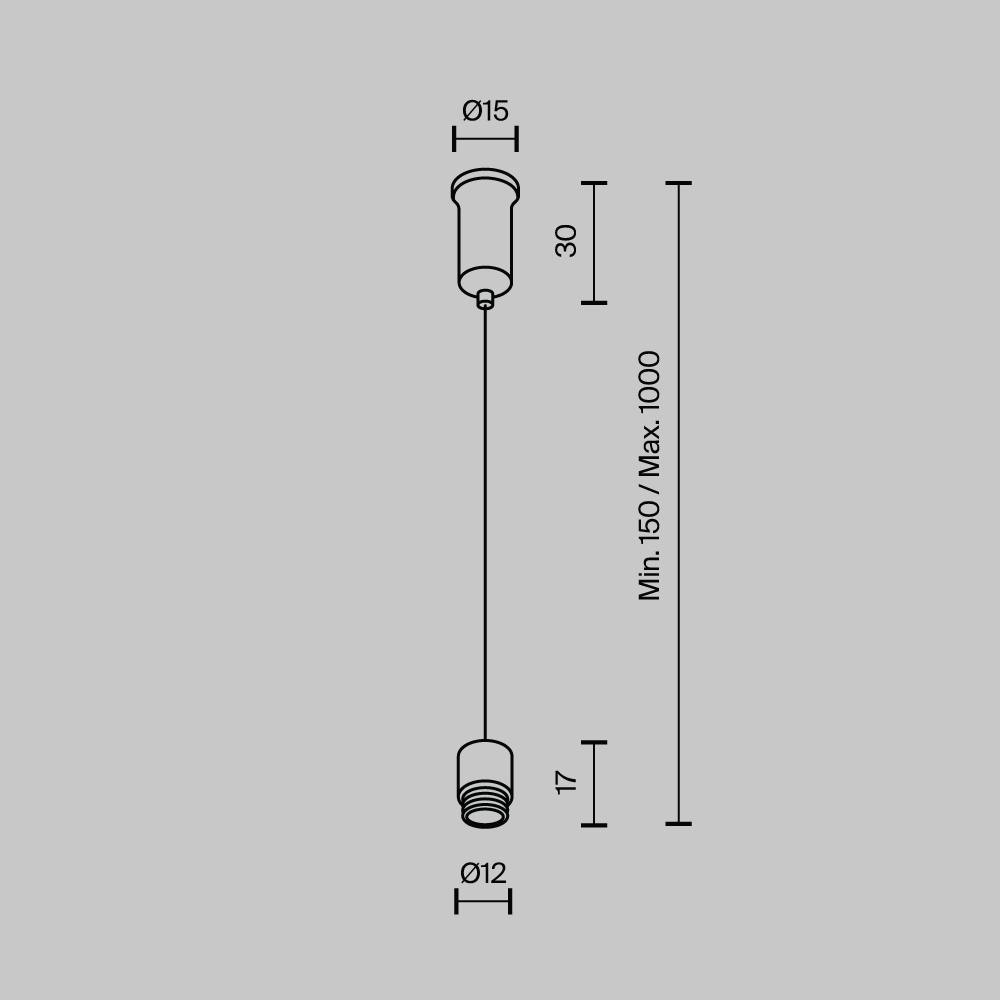 Тросовый подвес Maytoni Shelf CA028SW-L1000-B