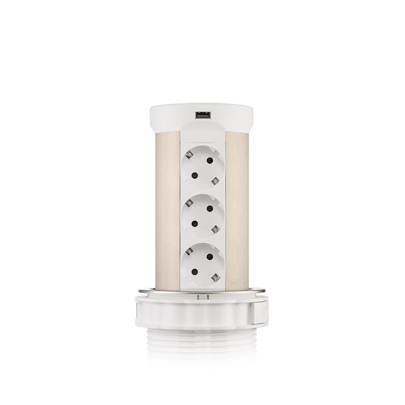 Блок розеток 17 (12 секций и USB type A+C) беспроводная зарядка Mebax 00-00002600