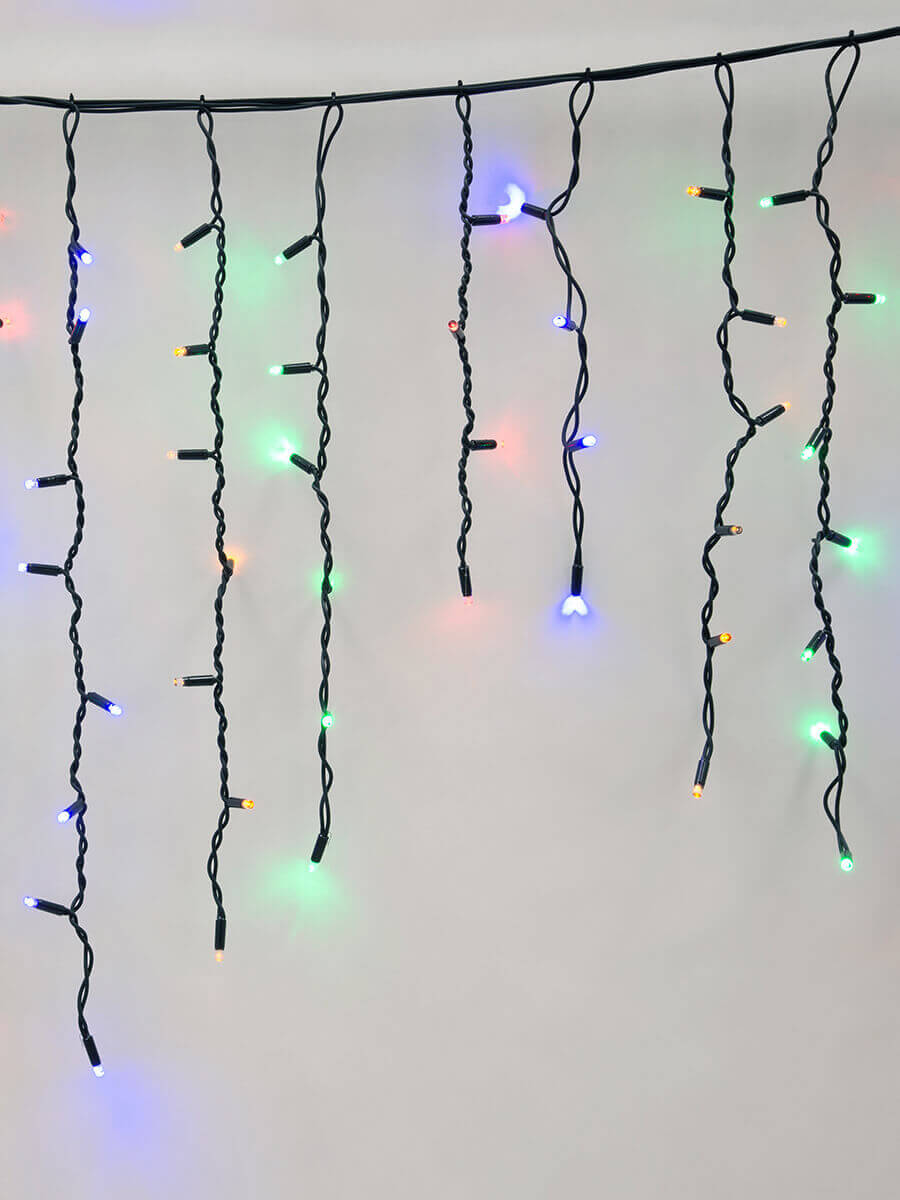 Уличная светодиодная гирлянда Uniel бахрома (UL-00003933) разноцветный ULD-B3010-200/TBK Multi IP67