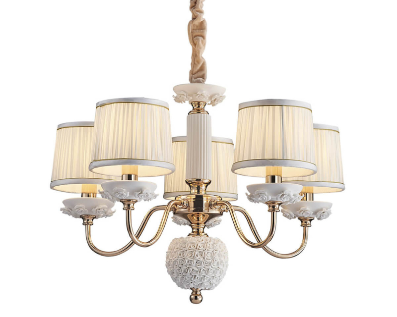 Подвесная люстра Lumien Hall Эрин 1030/5H-GD-WT