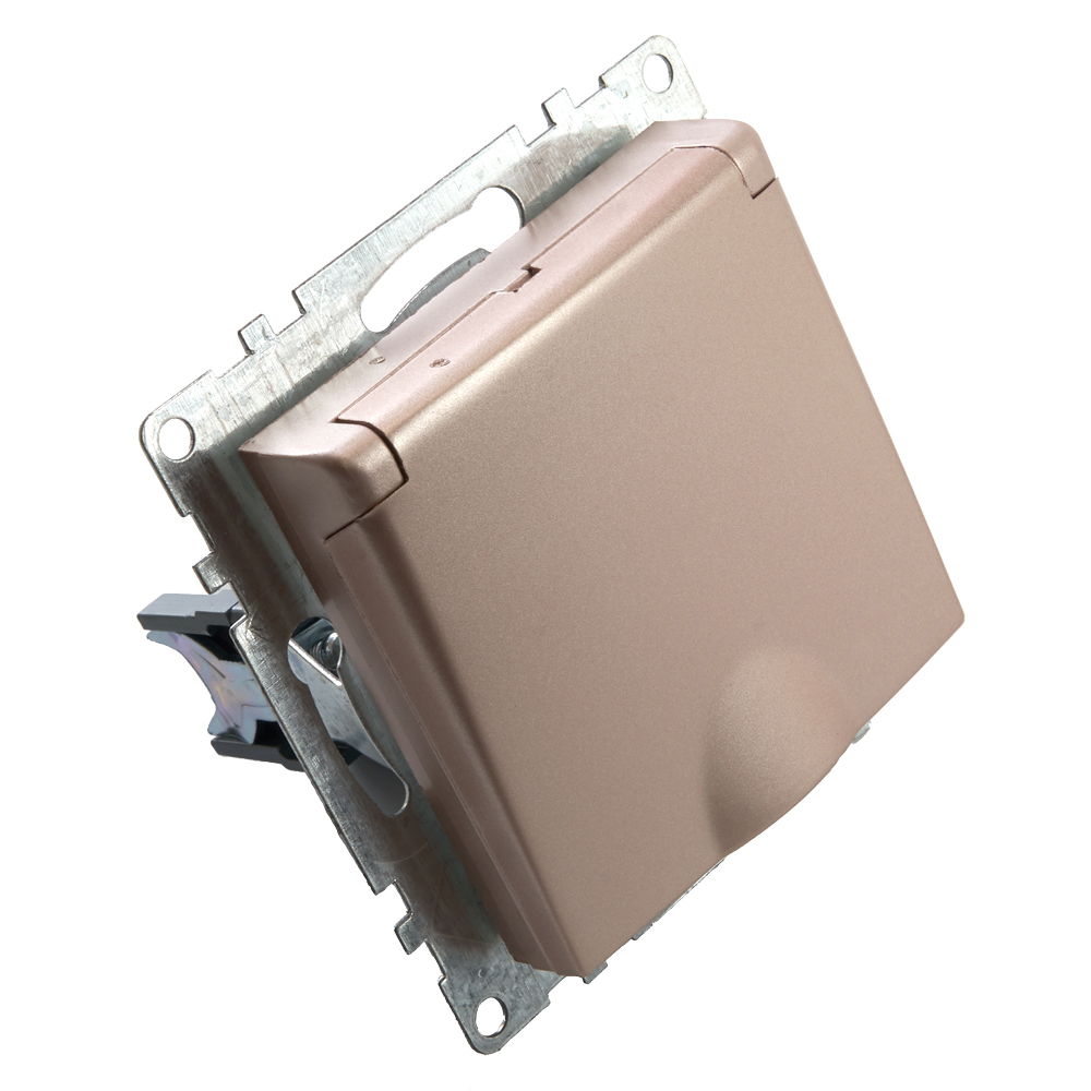 Розетка 1-местная с/з с защитной шторкой Stekker Катрин 39594