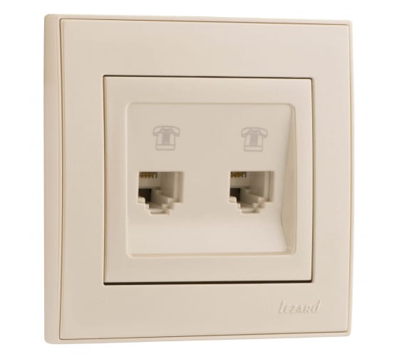 Розетка телефонная двойная евро Lezard Mira 701-3030-138