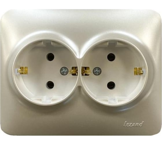 Розетка двойная с/з Lezard Karina Life 708-3000-127B