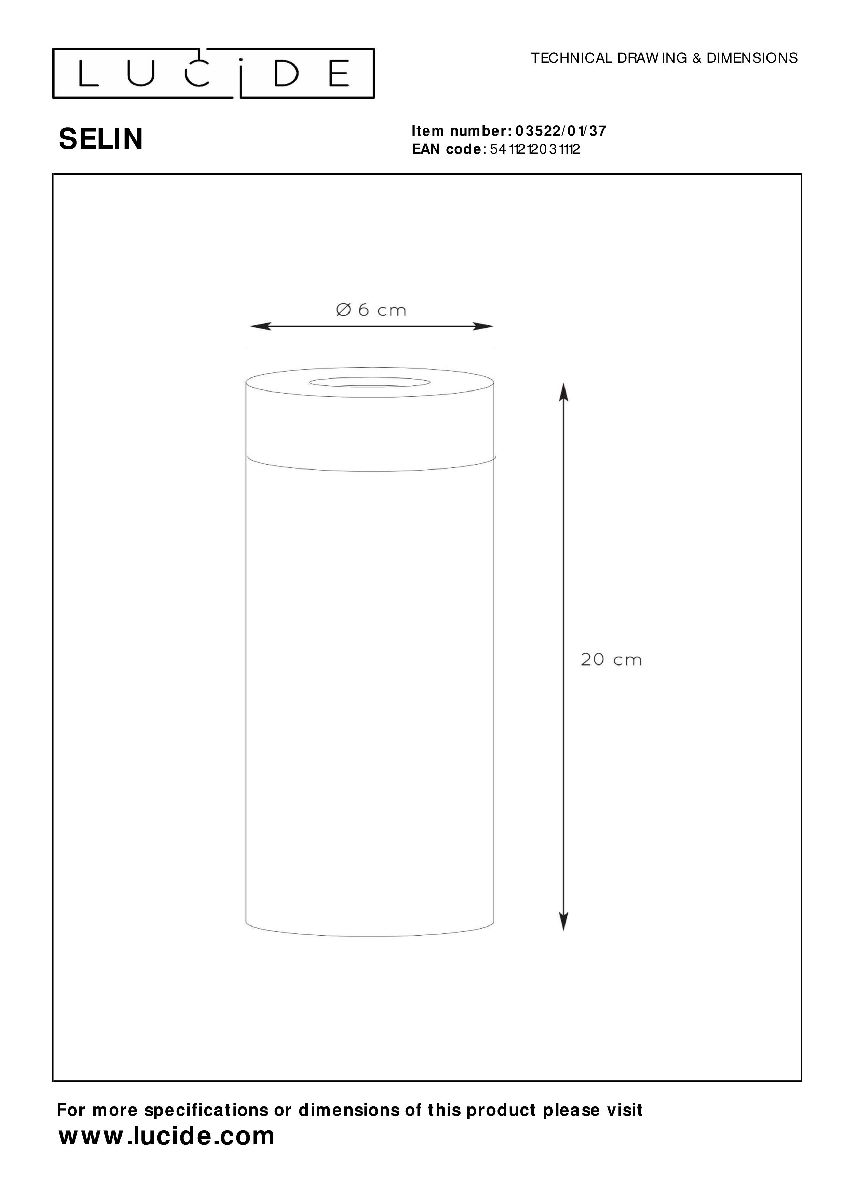 Настольная лампа Lucide Selin 03522/01/37