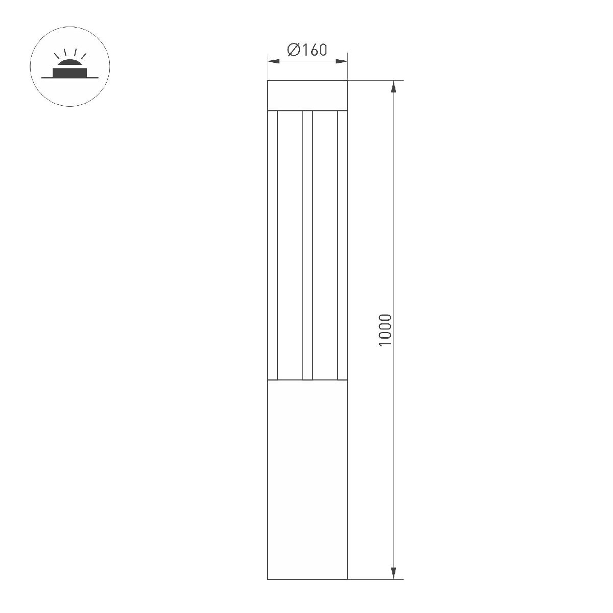 Ландшафтный светильник Arlight LGD-CASTELLO-BOLL-H1000-20W Warm3500-MIX 047685