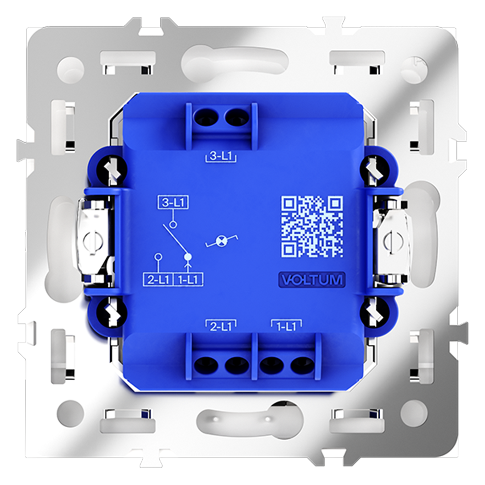Проходной переключатель одноклавишный с подсветкой Voltum S70 VLS010402 (белый матовый)