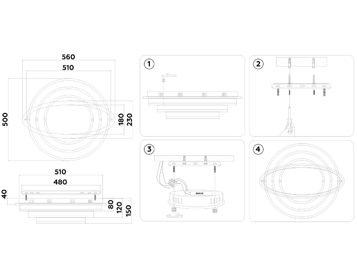 Потолочная люстра Ambrella Light Acrylica Disk FA8524