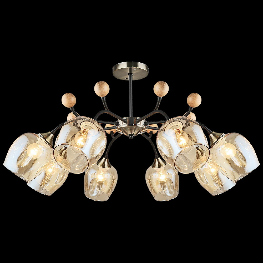 Люстра на штанге Reluce 02009-0.3-08 AB+BK