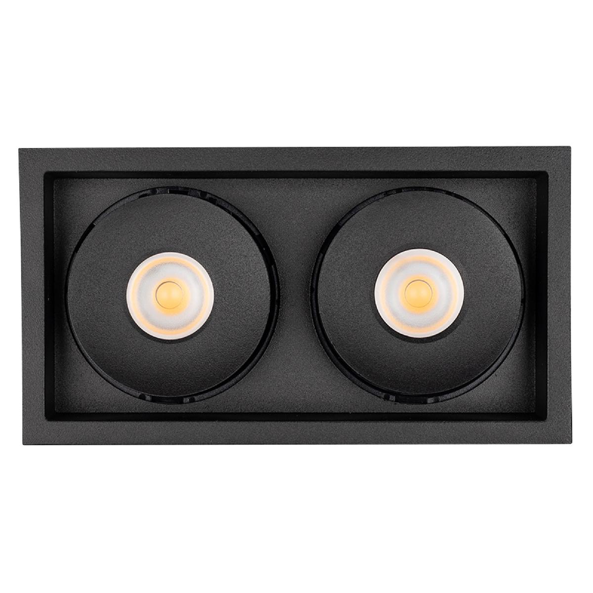 Встраиваемый светильник Arlight CL-SNODO-LUM-S148x80-2x9W Warm3000 (BK, 45 deg) 039325