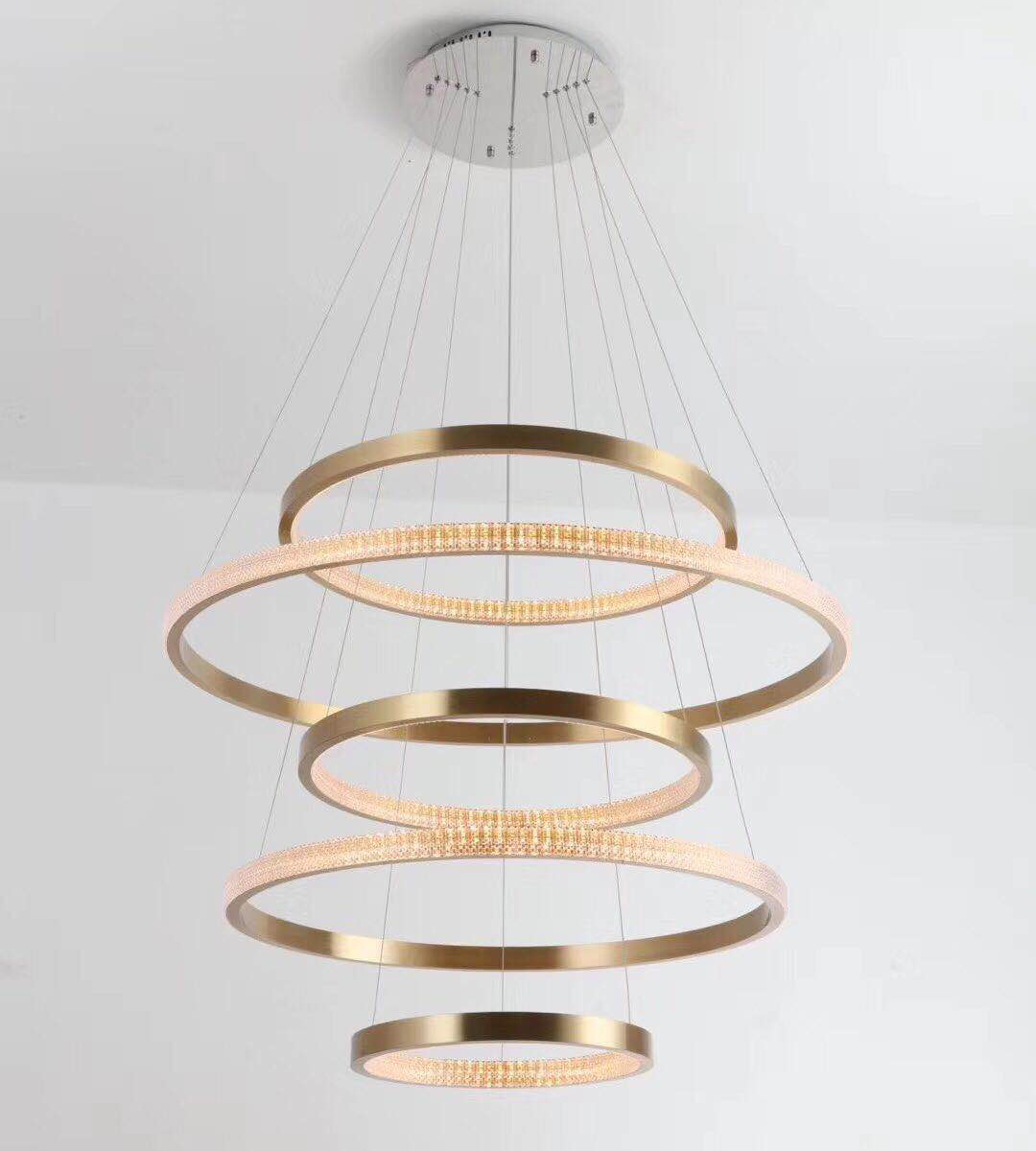 Подвесная люстра DeLight Collection Rings 10237P/5 brass