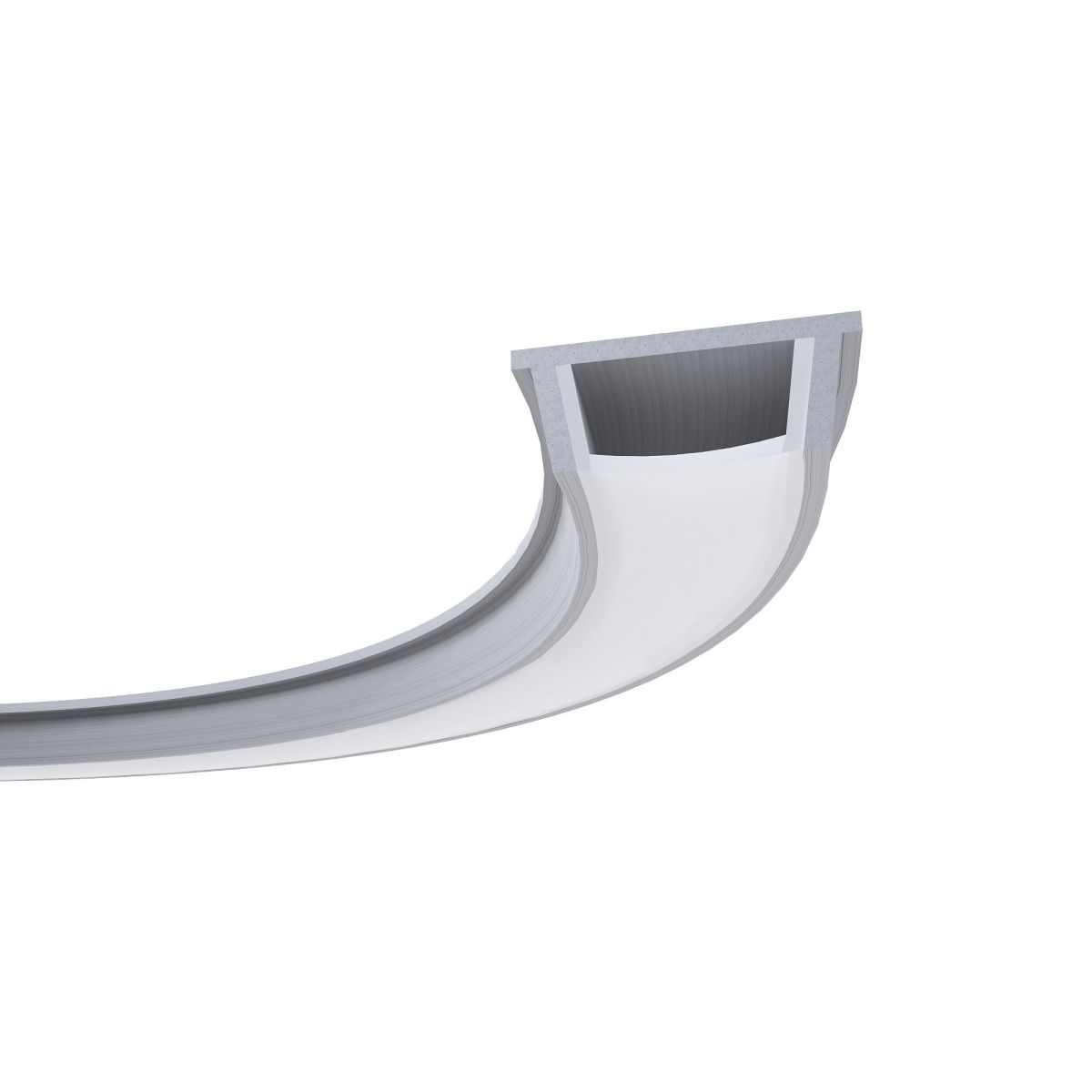 Профиль П-образный гибкий накладной шир. ленты до 10мм (рассеиватель белый матовый, заглушки - 2шт., крепеж - 4шт.) OGM GM-08-35